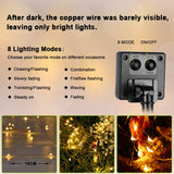 Brizled 2 Pack Solar String Lights, Total 132FT 400 LED Outdoor Solar Fairy Lights, 8 Modes Solar Twinkle Lights, Waterproof Mini LED Solar String Lights for Christmas Garden Party Decor, Warm White