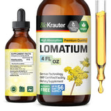 BIO KRAUTER Lomatium Tincture - Immune System Support Supplement - Organic Lomatium Dissectum Liquid Extract - Alcohol and Sugar Free Vegan Lomatium Root Tincture - 4 Fl.Oz.