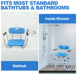 UGarden FSA/HSA Eligible Upgraded Stainless Steel Shower Chair Seat, 500LBS Shower Chair for Inside Shower with Padded Armrests&Back, Adjustable Bath Chair, Anti-Slip Handicap Shower Stool for Elderly