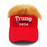 Trump Merchandise Trump Hat with Hair MAGA Hat Trump 2024 Make America Great Again Hat USA Donald Trump 2024 Hat Trump Red