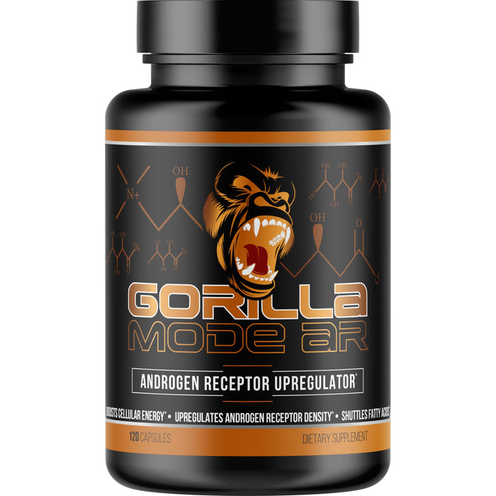 Gorilla Mode AR Carnitine 750mg Capsules – Androgen Receptor Upregulator/Boosts Cellular Energy, Upregulates Androgen Receptor Density/Shuttles Fatty Acids (120 Capsules)