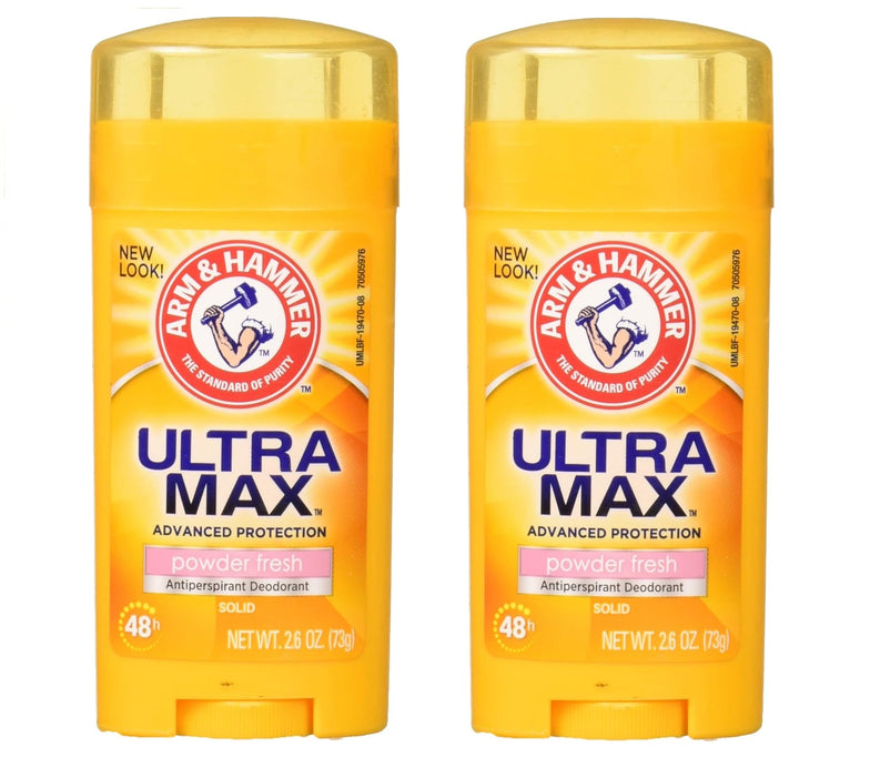 CHURCH & DWIGHT Ultramax Deodorant and Antiperspirant - Powder Fresh, 2.60 Ounce (Pack of 2)
