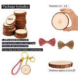 SENMUT Unfinished Wood Slices 30pcs 2.4"-2.85" Wood Circles for Crafts Predrilled Natural Wood Rounds Wooden Discs Christmas Wood Ornament for Crafts