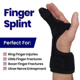 Metacarpal Finger Splint Hand Brace | Pinky Finger Splint For Boxer Fractures, Broken Ring Finger | Little Finger Cast, Trigger Finger Immobilizer Straightener, Ulnar Gutter Splint Support | LEFT L/XL
