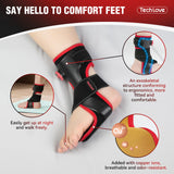 Tech Love Plantar Fasciitis Night Splint - Patented Plantar Fasciitis Brace, Plantar Fasciitis Relief with Adjustable Size & Ice Pack for Achilles Tendonitis, Heel Pain | Right Foot