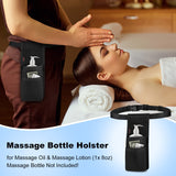 SITHON Professional Massage Bottle Bag for 1 Bottle, Massage Lotion Oil Waist Holder Organizer, Massage Therapist Holster with Adjustable Belt, Multiple Pockets (Bag Only) (Black)