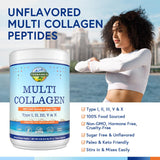 Terranics Multi Collagen Peptides Protein Powder, Type I II III V X, for Men Women, Bovine Marine Chicken Eggshell, No Sugar, Keto, Skin & Joint Support, Unflavored, 8oz