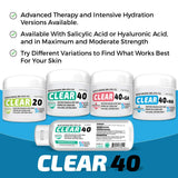 CLEAR 40 +SA, 40% Urea Gel + 2% Salicylic Acid, 4 oz w/Tea Tree & Coconut Oil, Aloe Vera, Callus & Corn Remover Softens Cracked Heels, Feet, Elbows, Hands, Nails, Superior hydration to Urea Creams