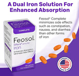 Feosol Bifera Hip & PIC Iron Supplement, Complete - 30 Caplets, Pack of 3