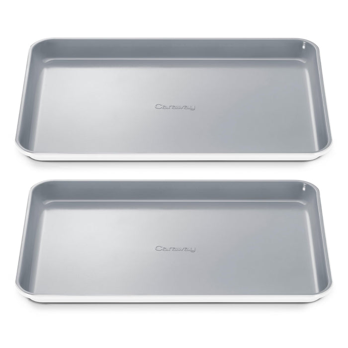 Caraway Non-Stick Ceramic Medium Baking Sheet - Naturally Slick Ceramic Coating - Non-Toxic, PTFE & PFOA Free - Perfect for Baking, Roasting, and More - Medium (15" x 10") - White