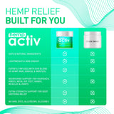 HEMPACTIV Hemp Cream, Use on Muscles, Neck and Shoulders, Infused with Hemp, Menthol, MSM & Arnica, 4 Fl Oz