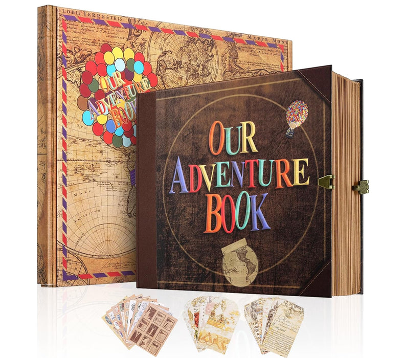 AIPASA Our Adventure Book Scrapbook Photo Album, Personalized Gifts 8.9*7.7