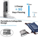 JIMOK Water Dental Flosser Cordless for Teeth Portable Oral Irrigator, 4modes with DIY, 6jet Tips, Removable Water Tank for Easy Cleaning, Portable Case for Home Travel(Gray)