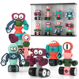 TEMI Magnets Robot Toy for 3 4 5 6 7 Year Old Boys - Transform Toys Planet Magnetic Building Blocks Stacking for Toddler, Learning Educational Christmas and Birthday Gifts for Kids Ages 3-7