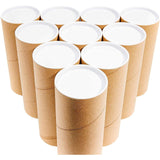 Juvale 10-Pack Mailing Tubes with Caps for Packaging Posters, 3x7 Inch Round Cardboard Mailers for Artwork, Advent Calendars, Classroom Craft, DIY Projects, Gifts