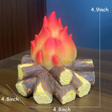 Gnurhok Fake Campfire Night Light, 3D LED Fake Fire Pit Firewood Lamp, Small Electric Faux Fireplace Logs Night Lights, Halloween Christmas Festival Party Decorations for Bar Home Garden Yard