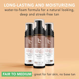 Beauty by Earth Self Tanner Mousse - Fair to Medium Gradual Self Tanner Foam, Sunless Tanner, Natural Self Tanner Mousse, Vegan Tanning Mousse, Self Tanning Mousse Light