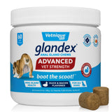 Glandex Anal Gland Soft Chew Treats with Pumpkin for Dogs Digestive Enzymes, Probiotics Fiber Supplement for Dogs Boot The Scoot (Advanced Strength Duck/Bacon Chews (Vegetarian), 60ct)