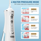 ZPN Water flosser for Teeth Cleaning and Flossing with 5 Replaceable Jet Tips, IPX7 Waterproof Water Flosser Portable and Rechargeable for Home and Travel with 4 Modes Normal/Soft/Pulse/Custom (White)