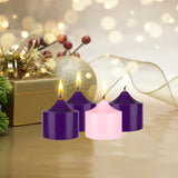 Mega Candles 4 pcs Unscented Christmas Advent Dome Top Pillar Candles, Hand Poured Wax Candles 3 Inch x 3 Inch, Holidays, Church, Decorations, Devotional, Celebration, Party & More