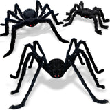 3 Pcs Giant Spiders Halloween Decorations, Scary Large Spiders Outdoor Halloween Decorations Indoor Decorations