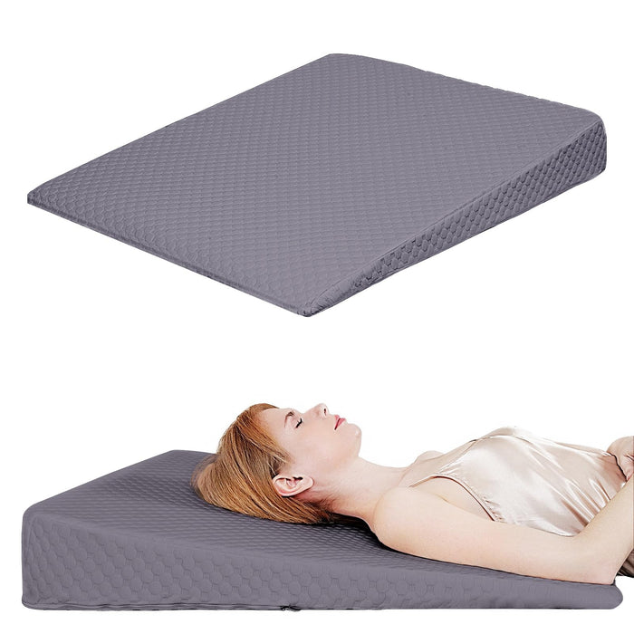 VADSBO Wedge Pillow, Bed Wedge Pillows for Sleeping, Snoring, Back Support, After Surgery, Foam Triangle Pillow, Removable Washable Cover, 5in/Grey