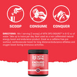 MTN OPS Enduro Nitric Oxide Supplement & Stim-Free Pre Workout - 30 Servings - with Magnesium Citrate, Beet Root Powder, Niacinamide, L Arginine & L Citrulline - Bugle Berry Flavor