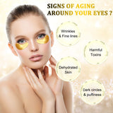 AVJONE 24K Gold Eye Mask -30 Pairs- Puffy Eyes and Dark Circles Treatments – Relieve Pressure and Reduce Wrinkles, Revitalize and Refresh Your Skin (30 Pairs)