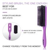 4Pcs Hair Brushes for Women, Hair Comb for Women and Detangling Paddle Brush, Great On Wet or Dry Hair, No More Tangle Hair Brush Set for Straight Long Thick Curly Natural Hair (Purple)