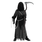 Spooktacular Creations Glowing Eyes Grim Reaper Costume for Kids, Halloween Costume for Boys, Phantom Costume-S(5-7yr)