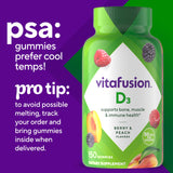 Vitafusion Vitamin D3 Gummy Vitamins for Bone and Immune System Support, Peach, Blackberry and Strawberry Flavored, 50 mcg Vitamin D, 75 Day Supply, 150 Count