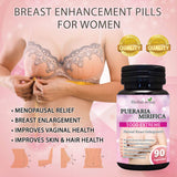 Pueraria Mirifica Capsules 5000mg - Natural Breast Enhancement Pills for Women - Breast Enlargement Pills - Breast Growth, Vaginal Health, Menopause Relief, Skin & Hair Health - 90 Vegan Capsules