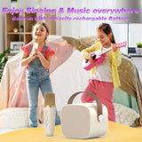 Mini Karaoke Machine Microphone,Fun Toys Christmas Birthday Gifts for Adult Kids/Toddler Boys Girls 3 4 5 6 7 8 9 10 11 12+,Portable Bluetooth Speaker with 2 Wireless Microphone