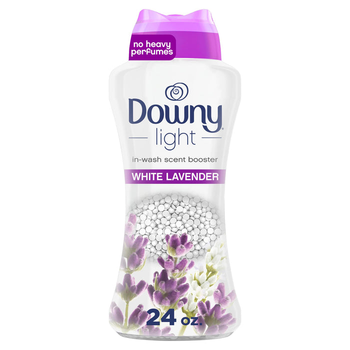 Downy Light Laundry Scent Booster Beads for Washer, White Lavender, 24 oz, with No Heavy Perfumes