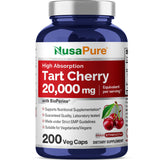 NusaPure Tart Cherry 20,000mg - 200 Veggie Caps (Vegan, Non-GMO, Gluten-Free) Bioperine, Organic Tart Cherry Fruit