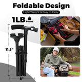 Walking Cane with LED Light: Ohuhu Folding Cane for Men Women Foldable Walking Stick with Strap Portable Adjustable Lightweight Free Standing Canes with Carrying Bag for Fathers Mothers