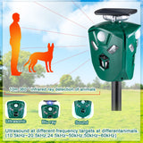 Ultrasonic Animal Repellers Outdoor Waterproof Solar Deterrent Devices Green Ultrasonic Deer Repellents with Motion Sensor Flashing Light for Garden Yard Farm House Drive Coyote Raccoon Skunk (2 Pack)