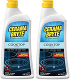 Cerama Bryte Removes Tough Stains Cooktop and Stove Top Cleaner for Glass - Ceramic Surfaces, 18 Ounces, 2 Pack