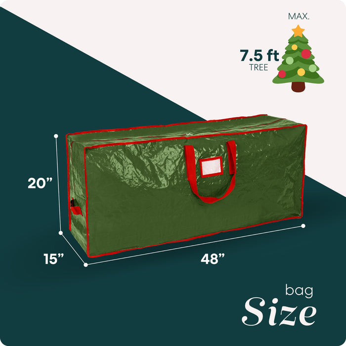 Handy Laundry, Christmas Tree Storage Bag - Stores 7.5 Foot Artificial Xmas Holiday Tree, Durable Waterproof Material, Zippered Bag, Carry Handles, Protects Against Dust, Insects and Moisture.