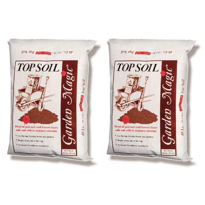Michigan Peat 2 Pack Garden Magic Indoor and Outdoor Organic Planting Potting Topsoil Mix Blend with Moisture Retention, 40-Pound Bag
