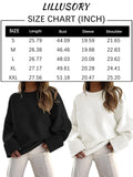 LILLUSORY Women's Green Christmas Oversized Sweaters 2024 Trendy Casual Outfits Knit Chunky Warm Knitted Clothes Army Green