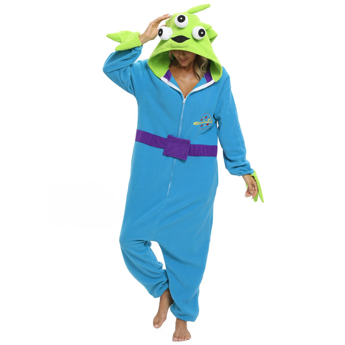 NAITOKE Adult Animal Onesie Halloween Costume Cosplay One-Piece Pajamas Women Man Teens Blue Green