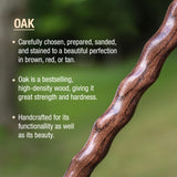Brazos Handcrafted Wood Walking Cane, Twisted Oak, Crook Style Handle, for Men & Women, Made in the USA, Brown, 37"