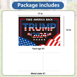 Probsin Trump 2024 Yard Sign with Metal H Stakes Double Sided 12" x 17" Trump Take America Back Black Signs Voted for Trump Outdoor Decorations for Indoor Outdoor Lawn, Garden, Window, Party Supplies