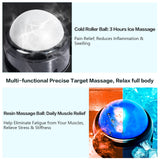 WANDiORY Massage Ball, Mountable Muscle Massage Roller for Pain Relief, Suction Cup Self Back Massager Roller and Trigger Point Massager to Relieve Muscle Knots, Hands-Free - 2 Balls