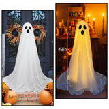 DAZONGE 2 Packs Halloween Decorations Outdoor, Spooky Ghost Halloween Decor with String Lights Battery Operated, Easy to Assemble Ghost Decorations for Front Porch Yard