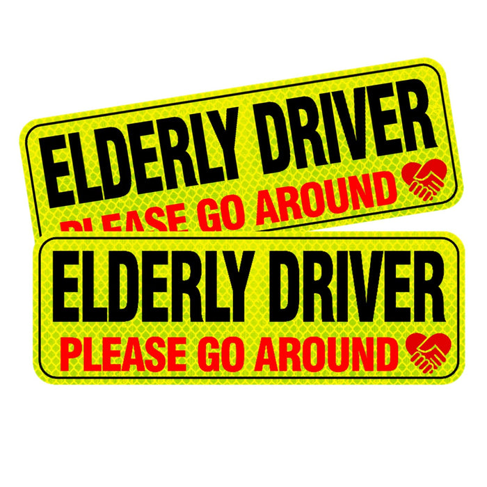 Elderly Driver Car Magnet,Elderly Driver Signs for Car,Reflective Elderly Driver Magnet for Car,Please be Patient Elderly Driver Magnet for Car