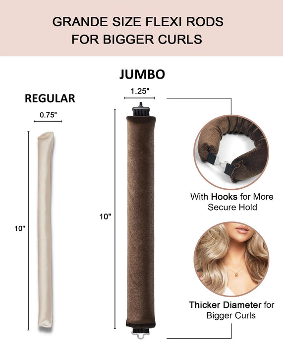 Heatless Hair Curler Overnight Curls Blowout Rods Headband No Heat Curlers to Sleep in Large Rods Hair Rollers Blowout Look for Short Hair Styling Tools Silk Hair Wrap Curling Set Brown