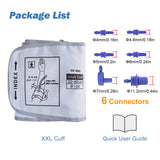 XXL Blood Pressure Cuff Compatible with Omron 9”-24” (22-60CM), Extra Large BP Replacement Cuff for Big Arms - includes 6 Connectors