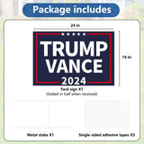 Probsin Trump Vance 2024 Yard Sign Double Sided 16" x 24" President Trump Vice President Vance MAGA Signs Voted for Trump Vance Outdoor Decorations for Lawn, Garden, Window, Party Supplies (Blue)